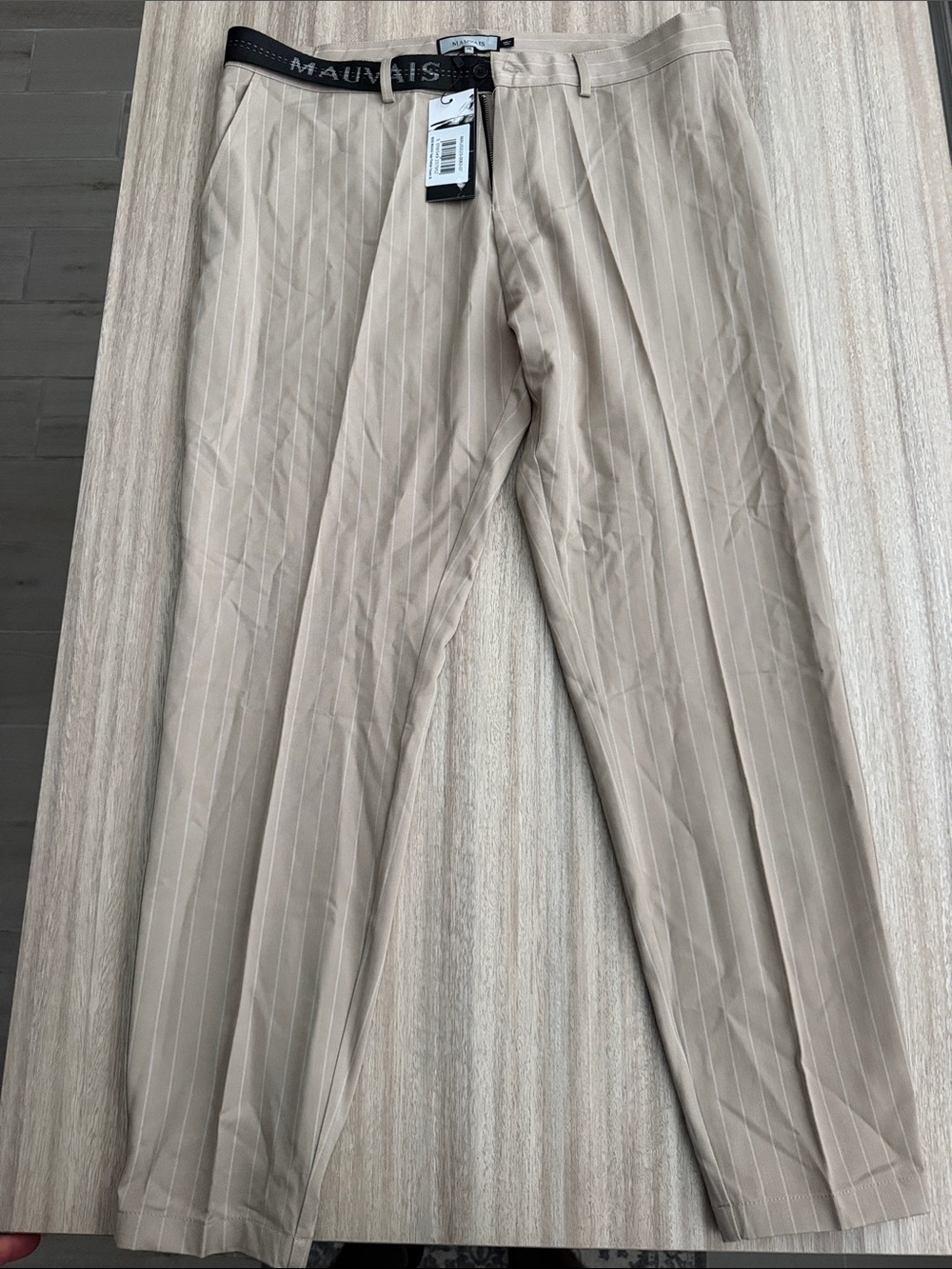 Mauvais Tan Pinstripe Men's Dress Pants